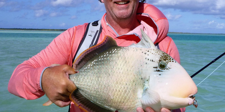 fly fishing for trigger fish on christmas island