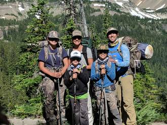 rotter family backpacking to high lake (3x)